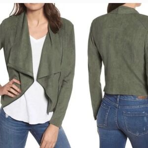 Black Tape Size S Vegan Leather Olive Green Jacket